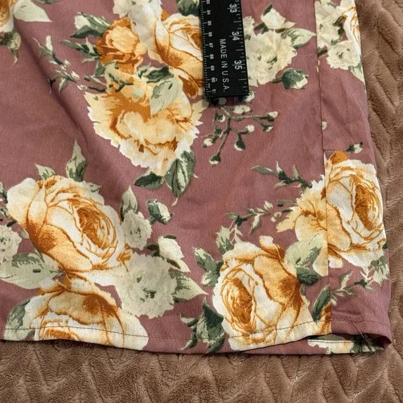 Band Of‎ Gypsies Womens XL Pink Floral Jumpsuit Padded Bust built in bra Cottage - Picture 7 of 11